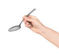 A hand is holding a spoon Royalty Free Stock Photo