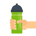 Hand holding sport bottle Royalty Free Stock Photo