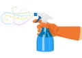 Hand holding a spray bottle Royalty Free Stock Photo