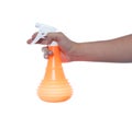 Hand holding spray bottle Royalty Free Stock Photo