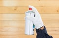 Hand holding spray paint can Royalty Free Stock Photo