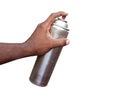Hand holding spraycan isolated Royalty Free Stock Photo