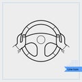 Hand holding steering wheel icon - Professional, Pixel-aligned, Pixel Perfect, Editable Stroke, Easy Scalablility