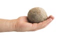 Hand holding stone ball Royalty Free Stock Photo