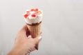 Hand Holding Strawberry Icecream Royalty Free Stock Photo