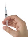 Hand holding syringe Royalty Free Stock Photo