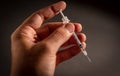 Hand Holding a Syringe Royalty Free Stock Photo