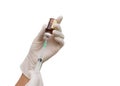 Hand holding syringe and medicine vial prepare for injection Royalty Free Stock Photo