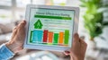 The House Efficiency Rating Tablet.AI generated image Royalty Free Stock Photo