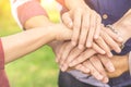 Hand holding together , unity, business teamwork, friendship, partnership concept Royalty Free Stock Photo