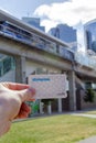 Hand holding a Translink Compass Card Royalty Free Stock Photo