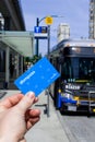 Hand holding a Translink Compass Card Royalty Free Stock Photo