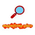 Hand holding transparent magnifying glass vector illustration