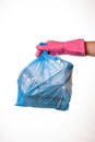 Hand holding trash bag Royalty Free Stock Photo