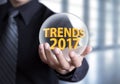 Hand holding Trends 2017 concept in crystal ball Royalty Free Stock Photo