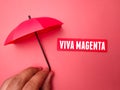 umbrella with word VIVA MAGENTA