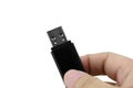 Hand holding USB flash drive Royalty Free Stock Photo