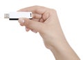 Hand holding USB key storage Royalty Free Stock Photo