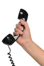 Hand Holding Vintage Telephone Royalty Free Stock Photo