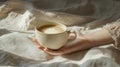 Morning Latte: A Moment of Tranquility Royalty Free Stock Photo