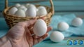 The hand holding egg.AI generated image Royalty Free Stock Photo