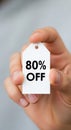 Hand Holding White Eighty Percent Off Tag image Royalty Free Stock Photo