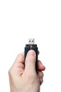 Hand holding WIFI usb stick Royalty Free Stock Photo