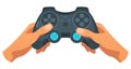 Hand holding wireless game controller