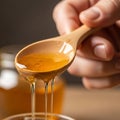 Up highlights the smooth texture of the honey and the spoon s Royalty Free Stock Photo