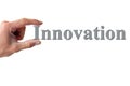 Hand holding the word innovation Royalty Free Stock Photo