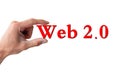 Hand holding the word web 2.0