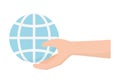 Hand holding world charity and donation concept