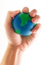 Hand holding world globe Royalty Free Stock Photo