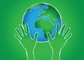 Hand Holding World and globe hands idea Royalty Free Stock Photo