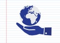 Hand holding world globe Royalty Free Stock Photo
