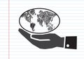 Hand holding world globe map Royalty Free Stock Photo