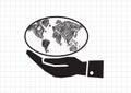 Hand holding world globe map Royalty Free Stock Photo