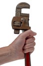 Hand holding a wrench Royalty Free Stock Photo