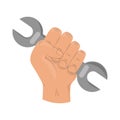 hand holding wrench Royalty Free Stock Photo