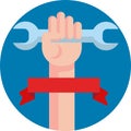 Hand holding wrench Icon Isolated Vector Illustration vector illustration Royalty Free Stock Photo