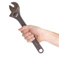 Hand holding wrench Royalty Free Stock Photo