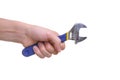 Hand holding wrench tool Royalty Free Stock Photo
