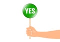 Hand holding yes sign vector illustration Royalty Free Stock Photo