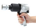 Hand holds air impact wrench Royalty Free Stock Photo