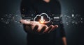 Download from Cloud Data Transfer with Networking Technologies and Innovative Digital Solutions Royalty Free Stock Photo