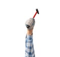 Hand holds a construction tool hammer Royalty Free Stock Photo