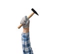 hand holds a construction tool hammer Royalty Free Stock Photo