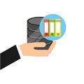 Hand holds data folder document icon Royalty Free Stock Photo