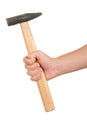 Hand holds hammer Royalty Free Stock Photo