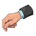 Hand holds icon. Vector of a man`s wrist. Hand drawn male hand Royalty Free Stock Photo